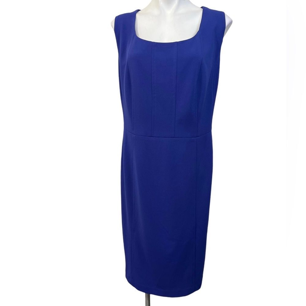 Kasper dress plus size 24w purple sleeveless career sheath dress knee length - Picture 2 of 7